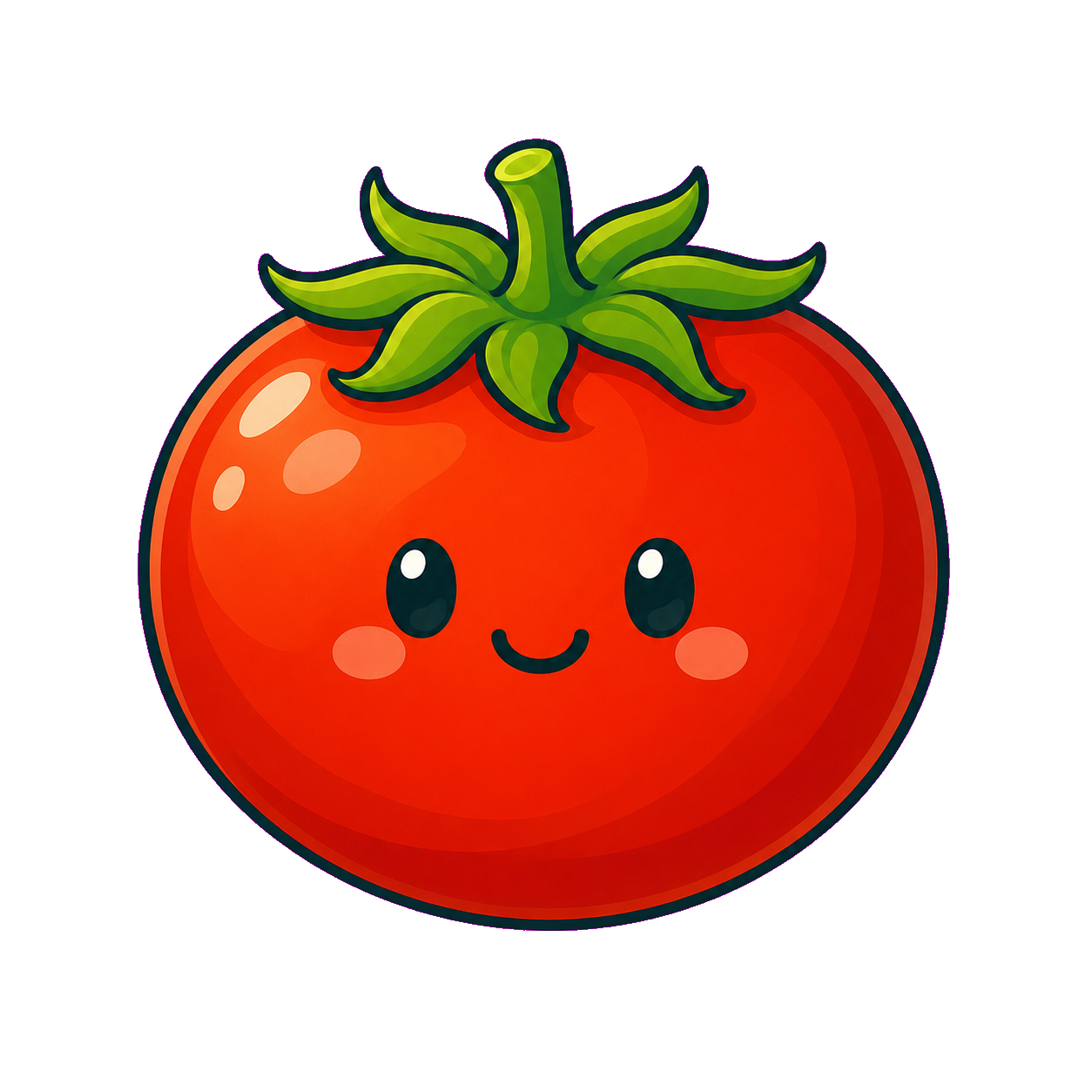 A cheerful illustrated tomato